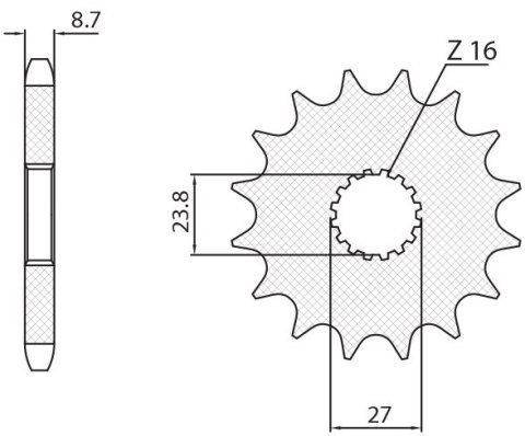 SUNSTAR ZĘBATKA PRZEDNIA 2190 17 SUZUKI GSXR 1000 '09-'15, HAYABUSA '08-'15, B-KING '08-'12 (JTF423.17) (ŁAŃC. 530) (219017JT)
