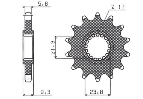 SUNSTAR ZĘBATKA PRZEDNIA 342 12 HONDA CR 250 '88-'07, CRF 450R/X '02-'15 (JTF284.12) (ŁAŃC. 520) (34212JT)