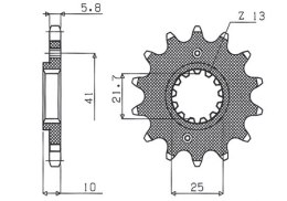 SUNSTAR ZĘBATKA PRZEDNIA 345 15 HONDA NX 650, FX 650, YAMAHA XT 660, FMX (JTF308.15) (ŁAŃC. 520) (34515JT)