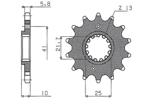 SUNSTAR ZĘBATKA PRZEDNIA 345 15 HONDA NX 650, FX 650, YAMAHA XT 660, FMX (JTF308.15) (ŁAŃC. 520) (34515JT)