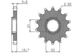 SUNSTAR ZĘBATKA PRZEDNIA 441 15 YAMAHA XT 600 '87-'90, XT 600E '97-'03, XTZ 660 '91-'98, TT 600 '93-'02 (JTF1577.15) (ŁAŃC. 520)