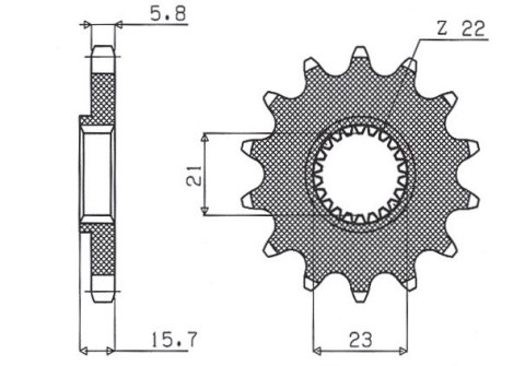 SUNSTAR ZĘBATKA PRZEDNIA 441 15 YAMAHA XT 600 '87-'90, XT 600E '97-'03, XTZ 660 '91-'98, TT 600 '93-'02 (JTF1577.15) (ŁAŃC. 520)