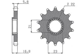 SUNSTAR ZĘBATKA PRZEDNIA 443 16 YAMAHA XJ 600 DIVERSION '92-'03 (JTF582.16) (ŁAŃC. 520) (44316JT)