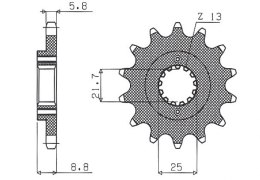 SUNSTAR ZĘBATKA PRZEDNIA 525 17 KAWASAKI ER5 '97-'06 (JTF512.17) (ŁAŃC. 520) (52517JT)