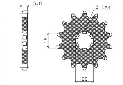 SUNSTAR ZĘBATKA PRZEDNIA 560 14 KAWASAKI KX 65/80/85 (JTF546.14) (ŁAŃC. 420) (56014JT)