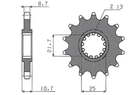 SUNSTAR ZĘBATKA PRZEDNIA 580 15 YAMAHA FZ6 '04-'09, R6, FZ750 (JTF580.15) (ŁAŃC. 530) (58015JT)