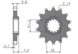 SUNSTAR ZĘBATKA PRZEDNIA 585 16 YAMAHA XTZ 750 '90-'98 (JTF578.16) (JTF1536.16) (ŁAŃC. 520) (58516JT)