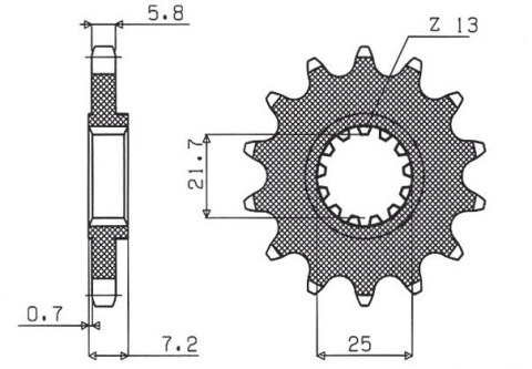 SUNSTAR ZĘBATKA PRZEDNIA 585 16 YAMAHA XTZ 750 '90-'98 (JTF578.16) (JTF1536.16) (ŁAŃC. 520) (58516JT)