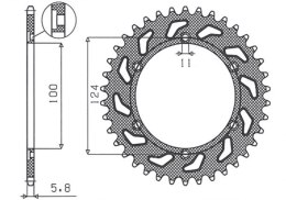 SUNSTAR ZĘBATKA TYLNA 1027 47 DUCATI 750SS '99-'02, 907 PASO '90-'93 (JTR735.47)* (ŁAŃC. 520) (102747JT)