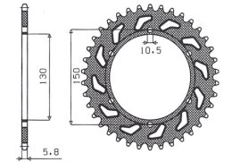 SUNSTAR ZĘBATKA TYLNA 236 45 HONDA NX 650 '88-'90, FMX 650 '05-'08, XR 600 88-90 (JTR245/3.45)* (ŁAŃC. 520) (430945JT)