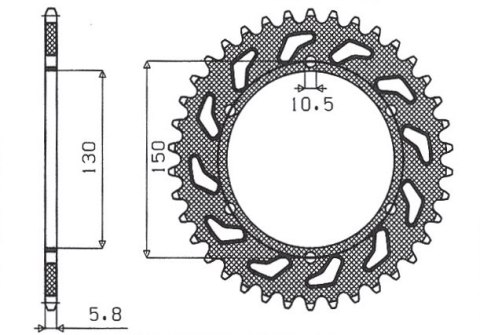 SUNSTAR ZĘBATKA TYLNA 236 45 HONDA NX 650 '88-'90, FMX 650 '05-'08, XR 600 88-90 (JTR245/3.45)* (ŁAŃC. 520) (430945JT)