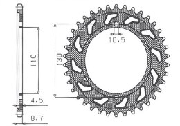 SUNSTAR ZĘBATKA TYLNA 241 48 YAMAHA R6 '03-'10 (JTR479.48) (ŁAŃC. 530) (24148JT)