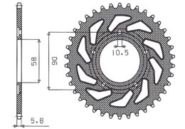 SUNSTAR ZĘBATKA TYLNA 281 38 HONDA NSR 125R '89-'02 (JTR604.38) (ŁAŃC. 520) (28138JT)
