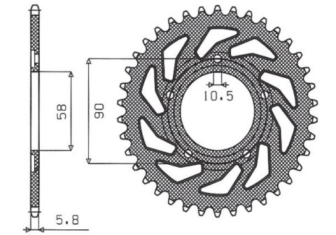 SUNSTAR ZĘBATKA TYLNA 281 38 HONDA NSR 125R '89-'02 (JTR604.38) (ŁAŃC. 520) (28138JT)