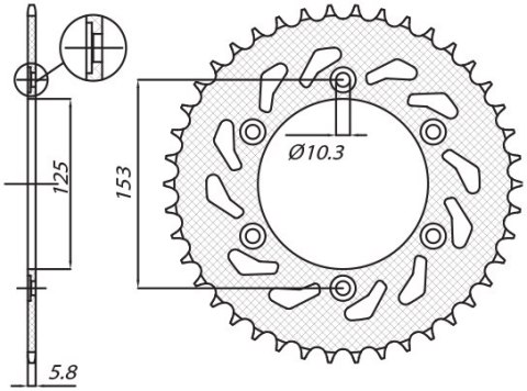 SUNSTAR ZĘBATKA TYLNA 288 48 HONDA XR 250R '90-'95, XR 600R '91-'00 (JTR301.48) (ŁAŃC. 520) (28848JT)