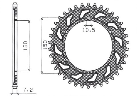 SUNSTAR ZĘBATKA TYLNA 300 49 HONDA XRV 650 AFRICA TWIN '88-'90 (PD03) (JTR300.49) (ŁAŃC. 525) (30049JT)