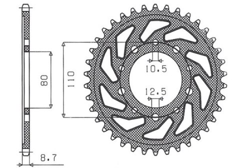 SUNSTAR ZĘBATKA TYLNA 334 46 HONDA CB 750F '80-'82 (JTR1334.46) (ŁAŃC. 530) (33446JT)