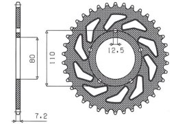 SUNSTAR ZĘBATKA TYLNA 4350 40 HONDA CB 500 '94-'03, CB 750F '93-'03 (JTR1332.40) (ŁAŃC. 525) (435040JT)