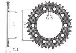 SUNSTAR ZĘBATKA TYLNA 4357 44 HONDA CBR 600 '99-'00 (JTR1304.44) (ŁAŃC. 525) (435744JT)