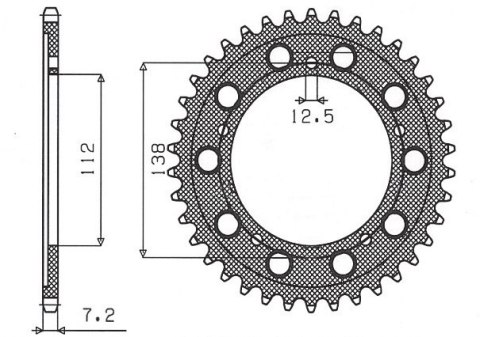 SUNSTAR ZĘBATKA TYLNA 4357 44 HONDA CBR 600 '99-'00 (JTR1304.44) (ŁAŃC. 525) (435744JT)