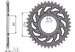 SUNSTAR ZĘBATKA TYLNA 4359 40 KAWASAKI ZX 6 R '98-'02, Z 1000 '07-'09, ZX10R '04-'15 (JTR1489.40) (ŁAŃC. 525) (435940JT)