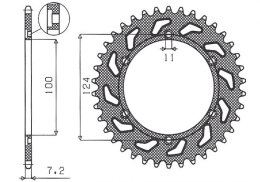SUNSTAR ZĘBATKA TYLNA 4366 39 DUCATI MONSTER 1000 '03-'05 (JTR745.39)* (ŁAŃC. 525) (436639JT)
