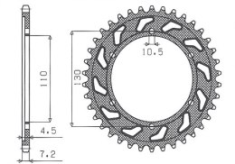 SUNSTAR ZĘBATKA TYLNA 4385 46 YAMAHA R6 '06-'20, MT09 '14-'19, SUZUKI GSXR 750 '11-'19, GSXR 1000 '17-'19, XSR 900 '16-'19 (+1) 
