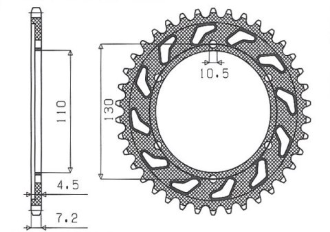 SUNSTAR ZĘBATKA TYLNA 4385 48 YAMAHA R6 '06-'15, MT-09 '14-'15 Tenere /WORLD RAID 700 19-23 (+3), SUZUKI GSXR 750 '11-'15 (+3) (
