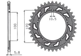 SUNSTAR ZĘBATKA TYLNA 4396 40 APRILIA RS 125 '06-'12 (JTR703.40) (ŁAŃC. 520) (439640JT)