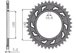 SUNSTAR ZĘBATKA TYLNA 4398 44 SUZUKI/TRIUMPH (JTR1792.44)* (ŁAŃC.525) (439844JT)