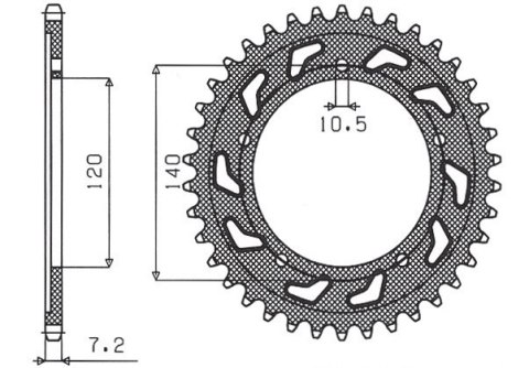 SUNSTAR ZĘBATKA TYLNA 4398 48 SUZUKI GSR 600 '06-'10 (JTR1792.48) (ŁAŃC. 525) (439848JT)