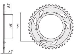 SUNSTAR ZĘBATKA TYLNA 4402 53 DERBI SENDA 50R/SM, APRILIA RX 50, MBK 50 (JTR1131.53) (ŁAŃC. 420) (440253JT)