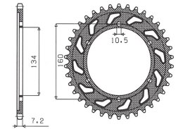 SUNSTAR ZĘBATKA TYLNA 4405 42 HONDA CBR 600RR '03-'06 (PC37) (JTR1307.42) (ŁAŃC. 525) (440542JT)