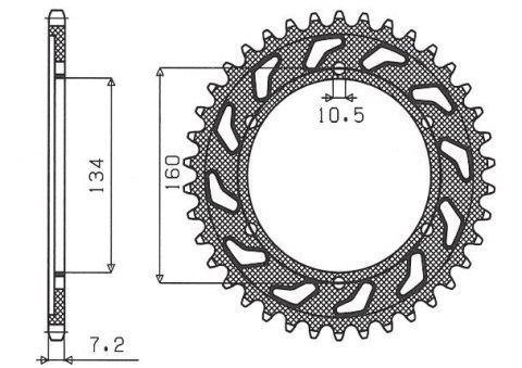 SUNSTAR ZĘBATKA TYLNA 4405 43 HONDA CBR 600RR '03-'06 (PC37) (JTR1307.43) (ŁAŃC. 525) (440543JT)