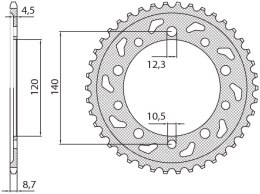 SUNSTAR ZĘBATKA TYLNA 4409 44 TRIUMPH TIGER 1050 '07-'13 (JTR1800.44) (ŁAŃC. 530) (440944JT)