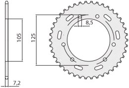 SUNSTAR ZĘBATKA TYLNA 4413 50 YAMAHA XT 125X/SM '05-'09 (JTR1134.50) (ŁAŃC. 428) (441350JT)