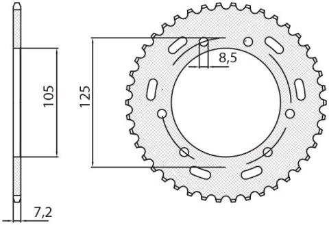 SUNSTAR ZĘBATKA TYLNA 4413 50 YAMAHA XT 125X/SM '05-'09 (JTR1134.50) (ŁAŃC. 428) (441350JT)