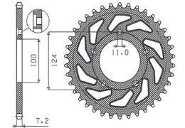 SUNSTAR ZĘBATKA TYLNA 4443 38 DUCATI 749 '03-'06 (JTR744.38) (ŁAŃC. 525) (444338JT)