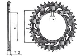 SUNSTAR ZĘBATKA TYLNA 4447 44 / 4363 44 APRILIA 750 SL Shiver GT / ABS '07-16 (JTR702.44) (JTR713.44) (ŁAŃC.525) (436344JT)
