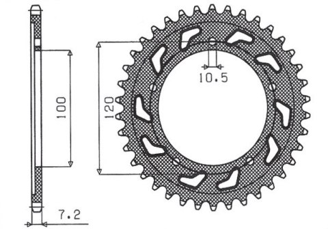 SUNSTAR ZĘBATKA TYLNA 4447 46 / 4363 46 APRILIA SMV 750 DORSODURO 08-12 (JTR702.46) (JTR713.46) (ŁAŃC. 525) (436346JT)