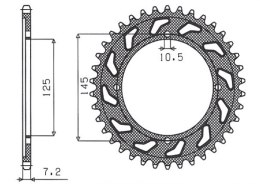 SUNSTAR ZĘBATKA TYLNA 4482 59 YAMAHA XVS 125 DRAG STAR 00-05 (JTR1874.59) (ŁAŃC. 428) (448259JT)