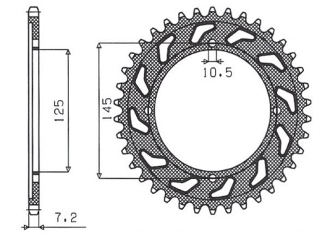 SUNSTAR ZĘBATKA TYLNA 4482 59 YAMAHA XVS 125 DRAG STAR 00-05 (JTR1874.59) (ŁAŃC. 428) (448259JT)