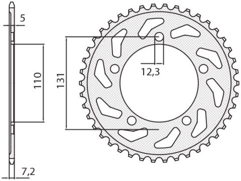 SUNSTAR ZĘBATKA TYLNA 4585 44 BMW S 1000 RR '09-'11 (JTR7.44) (ŁAŃC. 525) (458544JT)