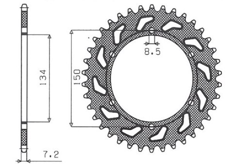 SUNSTAR ZĘBATKA TYLNA 463 48 KAWASAKI KMX 125 '86-'03 (JTR463.48) (ŁAŃC. 428) (46348JT)