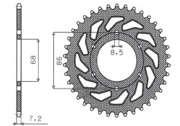SUNSTAR ZĘBATKA TYLNA 468 46 KAWASAKI BN 125 ELIMINATOR '98-'09 (JTR468.46) (ŁAŃC. 428) (46846JT)