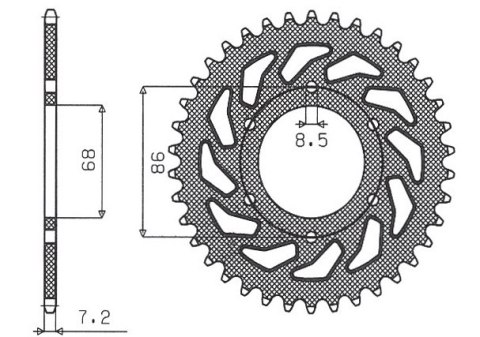 SUNSTAR ZĘBATKA TYLNA 468 46 KAWASAKI BN 125 ELIMINATOR '98-'09 (JTR468.46) (ŁAŃC. 428) (46846JT)