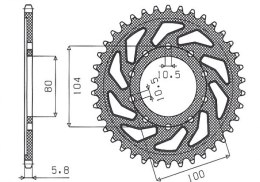 SUNSTAR ZĘBATKA TYLNA 478 45 KAWASAKI ZXR 400 (88-02), Z800 (13-14) (JTR478.45) (ŁAŃC. 520) (47845JT)