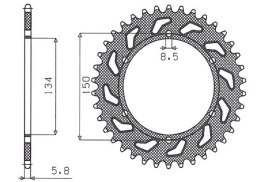 SUNSTAR ZĘBATKA TYLNA 489 48 KAWASAKI KX/KXF `84-'20 (JTR460.48) (ŁAŃC. 520) (48948JT)