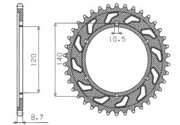 SUNSTAR ZĘBATKA TYLNA 498 46 KAWASAKI ZXR 750H 89, VN 800A 95-96 (JTR499.46) (ŁAŃC. 530) (49846JT)