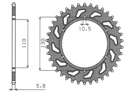 SUNSTAR ZĘBATKA TYLNA 504 41 KAWASAKI GPZ 500S 94-05 (JTR486.41) (ŁAŃC. 520) (50441JT)